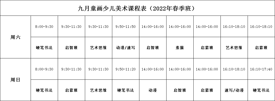 2022年春季班开课通知