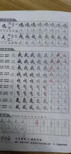 九月童画硬笔书法