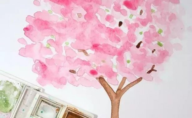 家长课堂|水彩实用教程之如何画樱花树