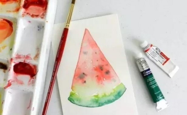 家长课程|水彩实用教程之如何画一块西瓜